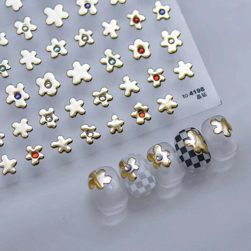 

STICKER FLOWER CHROME GOLD TO 4198 FOR NAIL ART STICKER KUKU