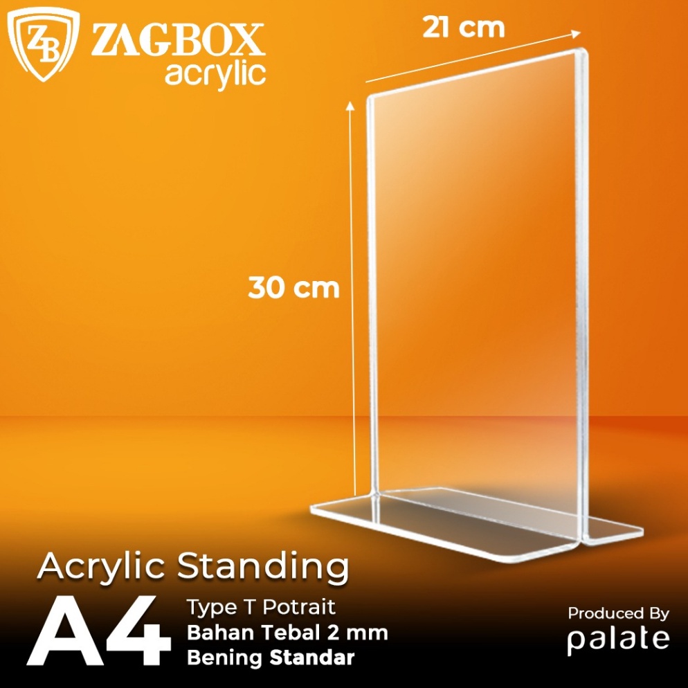 

KODE D85X Acrylic Tent Holder Akrilik Tent Card A4 T Portrait 2mm STANDAR