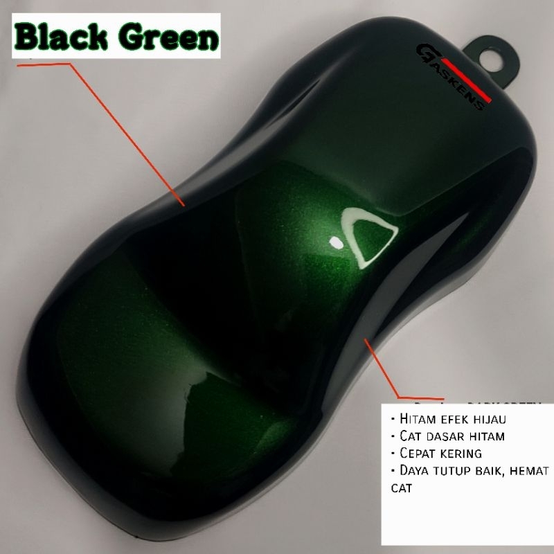 Cat Hitam efek Hijau 200ml Cat Hitam Lembayung Hijau Pearl Grenn Black Green Dominan Hitam Efek Hija
