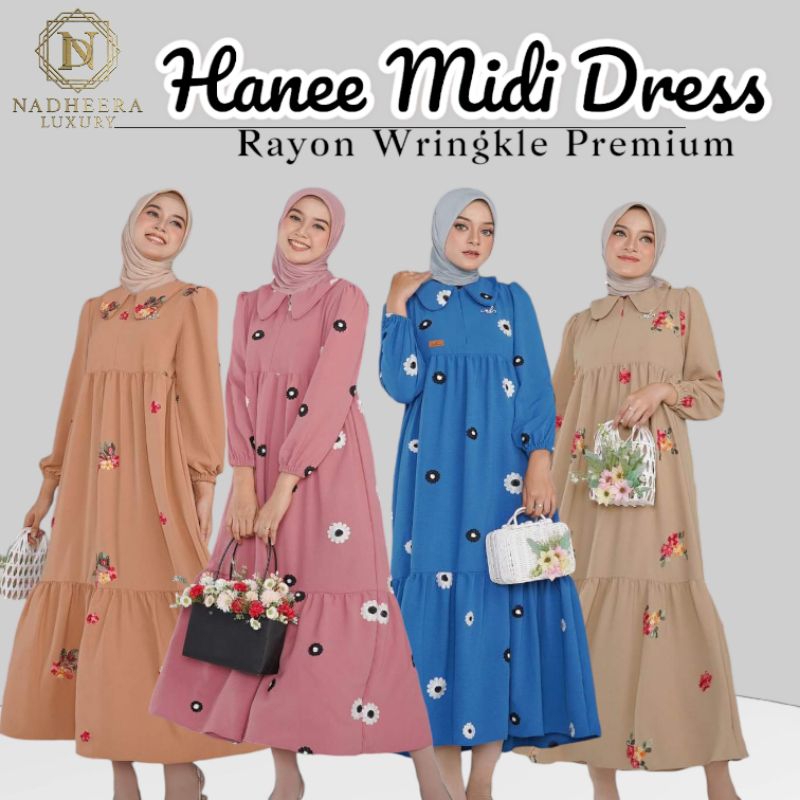 HANEE MIDI DRESS NADHEERA LUXURY MATT WRINGKLE PREMIUM