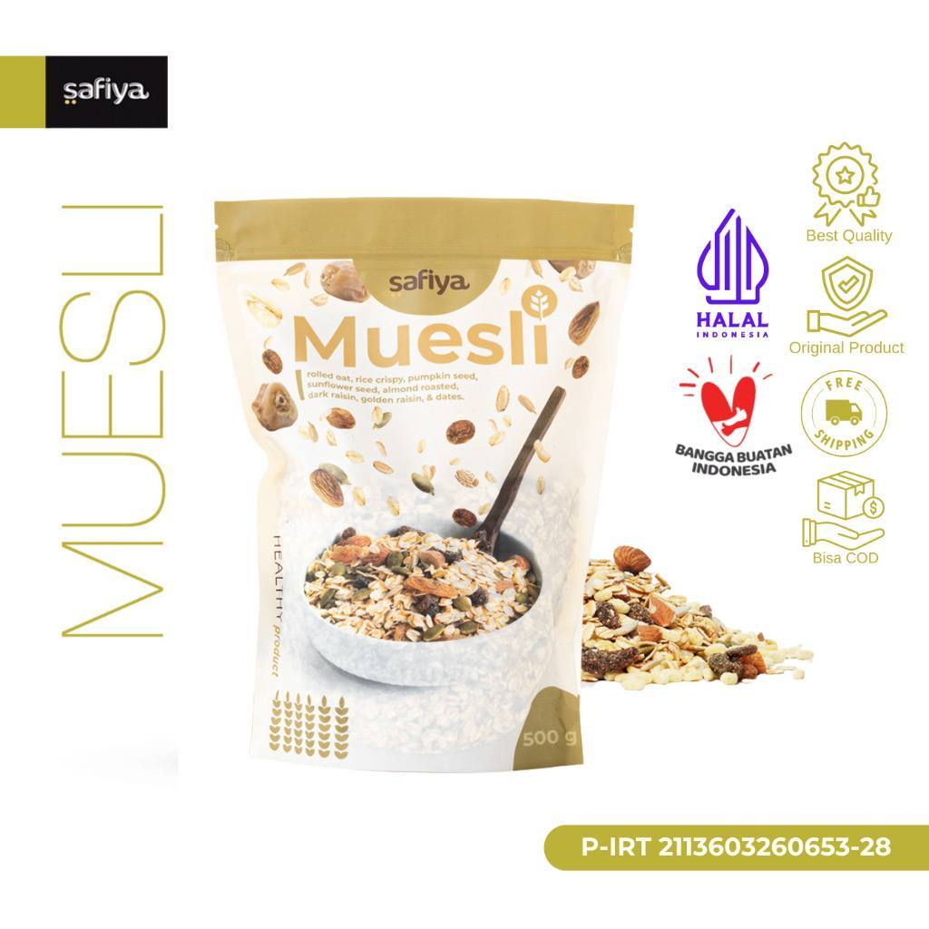 

{Free Sendok Kayu} Safiya Muesli Fruit & Seed 500Gram 100% Original -Sereal Diet Sehat Alami Oatmeal