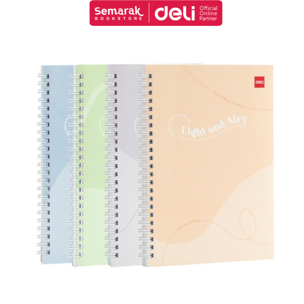 

Deli LA560 Spiral Notebook Light And Airy Buku Tulis Catatan A5 [1 Buku / 60 Lembar]