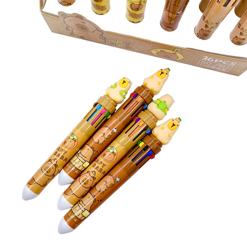 

(10 WARNA) PULPEN WARNA WARNI 2403 CAPYBARA / BALL PEN / PENA VIRAL