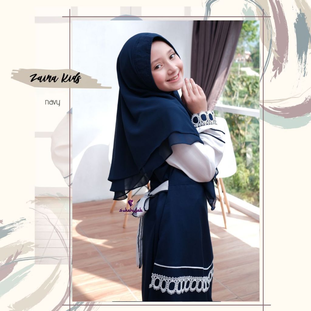 SUKAHIJAB - Zain Zaina Kids Dress Gamis Anak Perempuan 0-10 Tahun Kekinian Katun Toyobo Premium