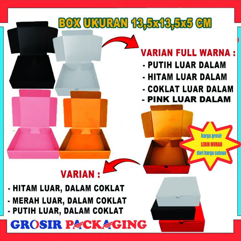 

Box 13,5x13,5x5 Cm / Box Lipat Depan/ Box Hampers