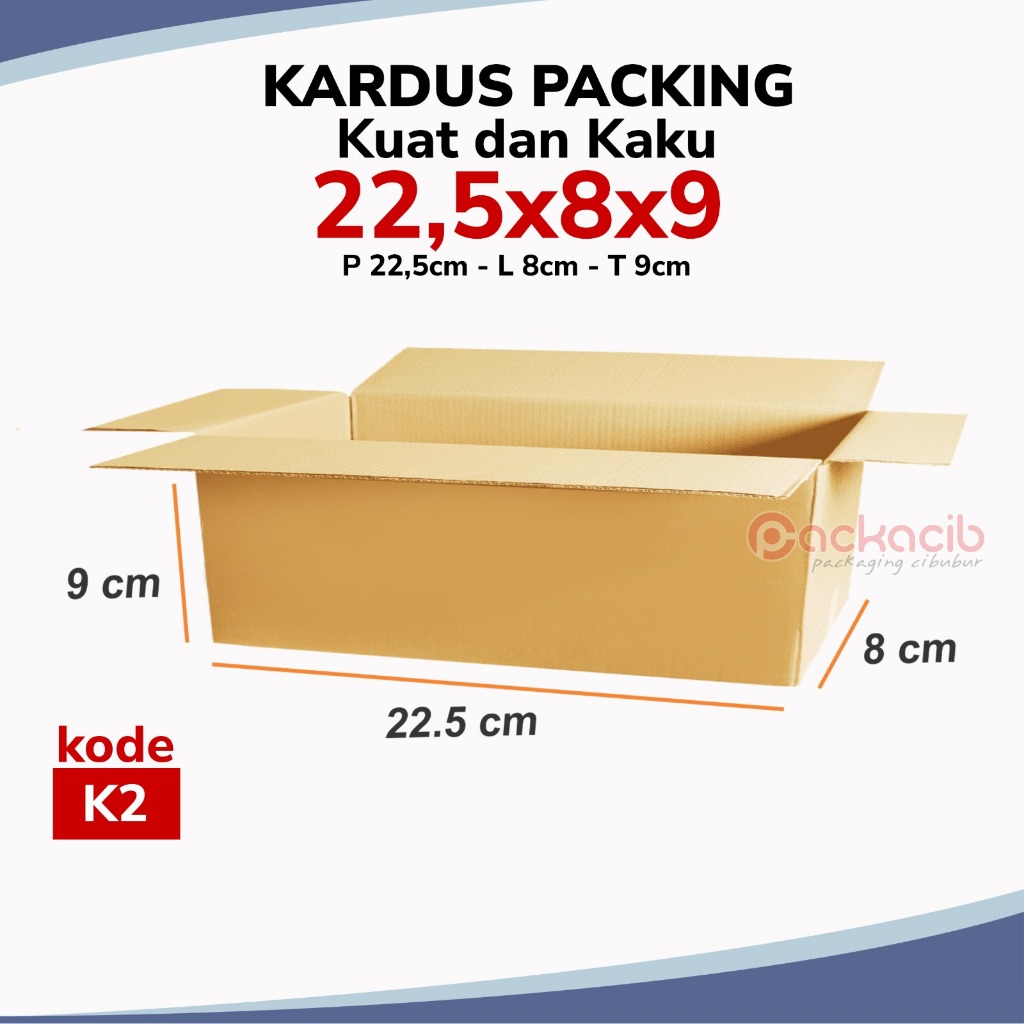 

[K2] Kardus Packing Kecil Ukuran 22,5x8x9 cm | k2 | Packing Online Shop Murah dan Berkualitas