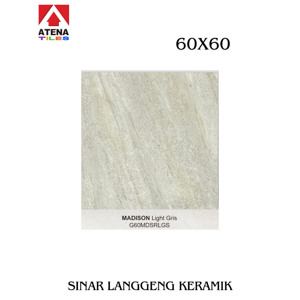 GRANIT ATENA/MADISON LIGHT GRIS G60MDSRLGS/60x60/LANTAI