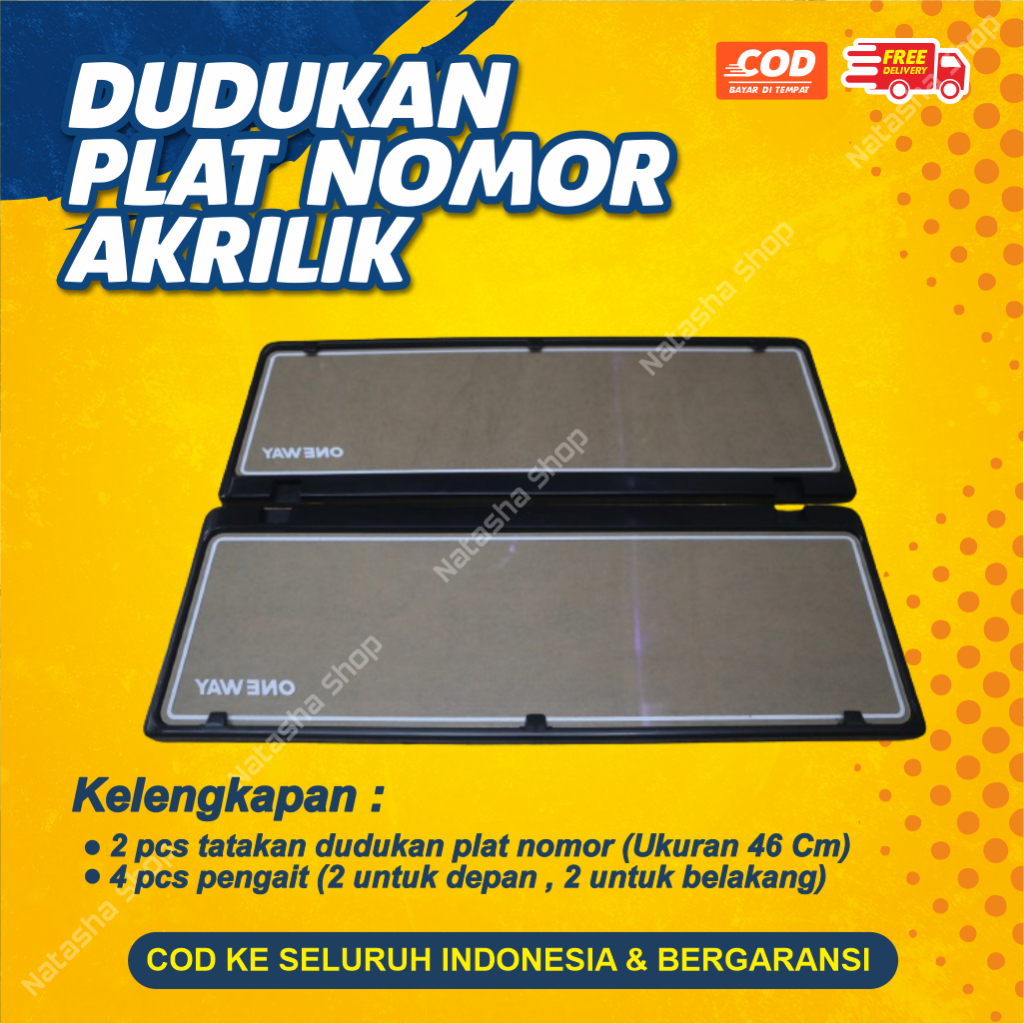 UYUI Dudukan Plat Nomor Mobil Akrilik Mika Premium Cover Plat Nomor Mobil Tatakan Plat Nomor Mobil