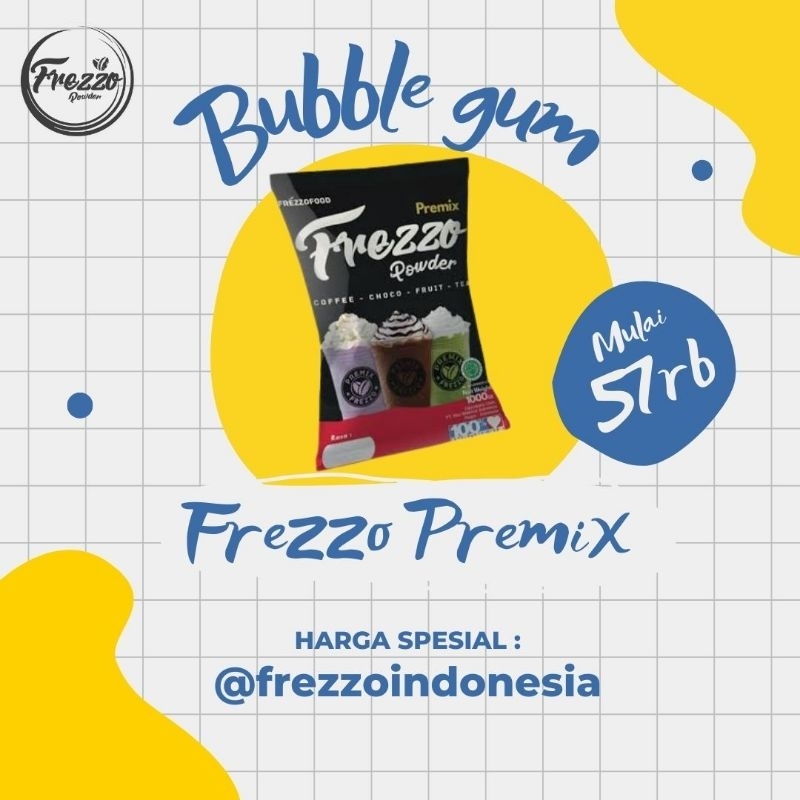 

Bubuk minuman rasa Bubble gum PREMIX 1kg/Bubuk Bubble gum termurah dan terlaris / Frezzo Indonesia