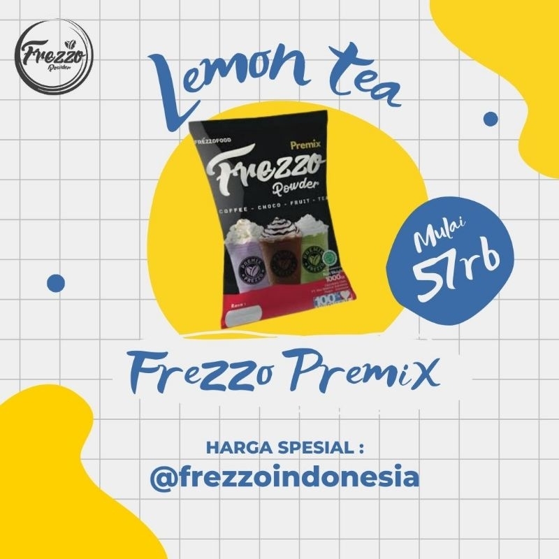 

Bubuk minuman Lemon Tea PREMIX 1kg / Powder lemon tea termurah dan terenak/ Frezzo Indonesia