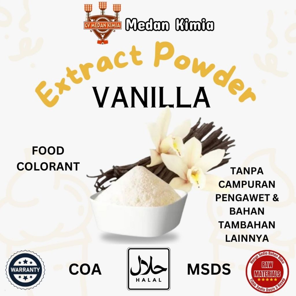 

Bubuk Ekstra Vanila 50gr Food Grade / Extract Powder Vanilla 50gr Tanpa Bahan Campuran Baby Safe