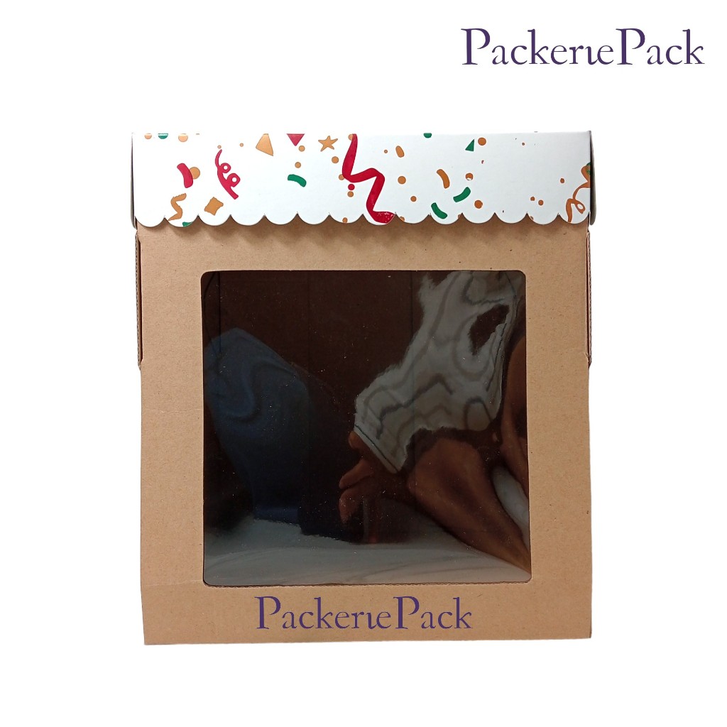 

( 5Pcs ) KOTAK BOX DUS KUE TART TINGGI PARTY 22 x 22 x 35 TUTUP MOTIF PARTY 22X22X35
