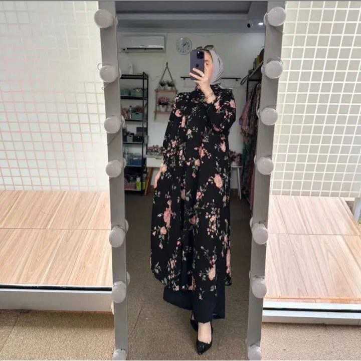 SET LONG TUNIK MECCA RAYON DIAMON PREMIUM / ONE SET RAYON PREMIUM BUSUI FRIENDLY