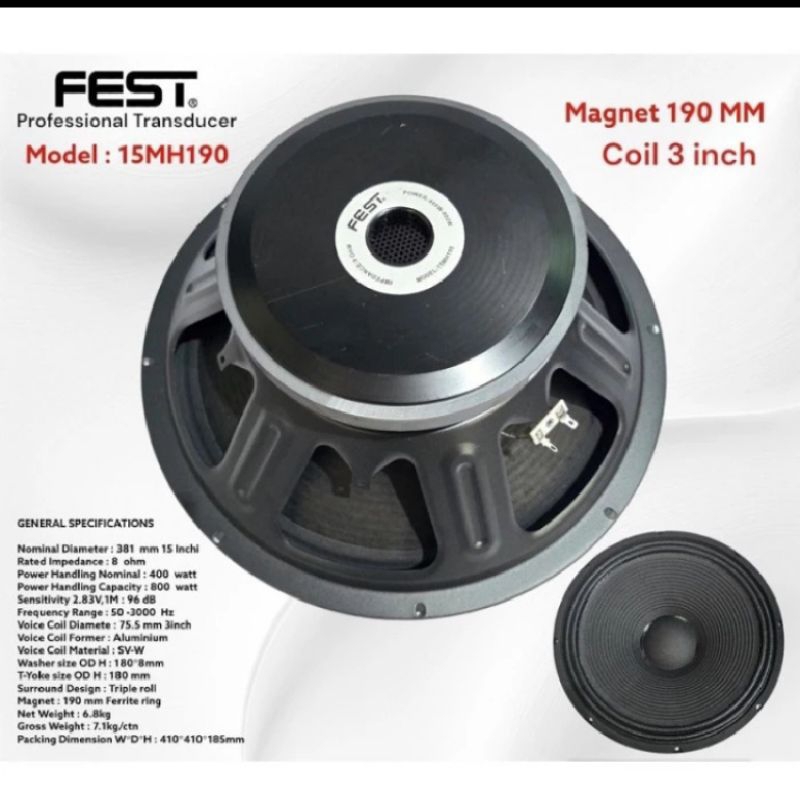 Speaker component Fest 15MH190 original 15inch coil 3inch