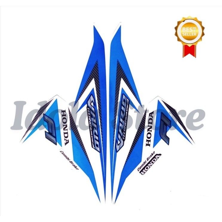Stiker Striping Honda Vario Techno 125 2015 Biru Merah List Body Motor Vario Techno 2015