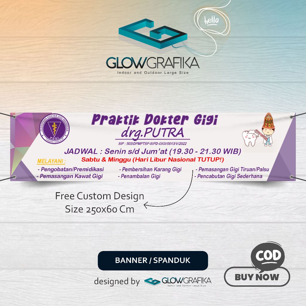 Cetak Spanduk Banner Praktik Dokter Gigi