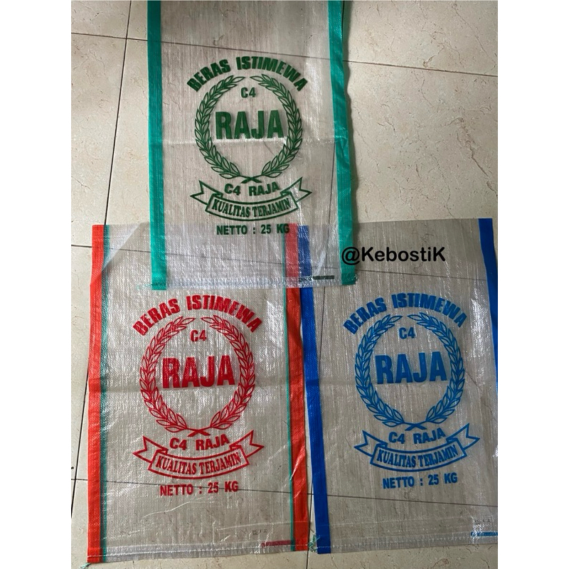 karung beras 25kg cap C4 Raja (isi 25 lembar)