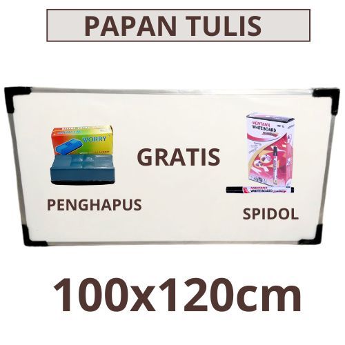 

Papan Tulis 100X 120 cm Non Magnet GRATIS SPIDOL DAN PENGHAPUS
