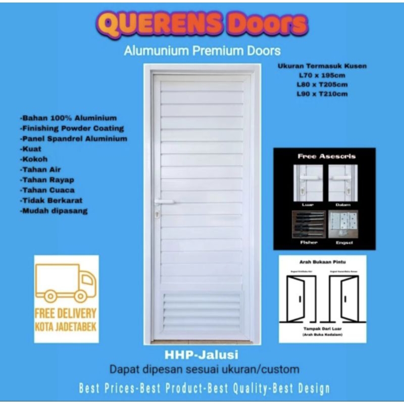 Pintu Aluminium Querens HHP Jalusi