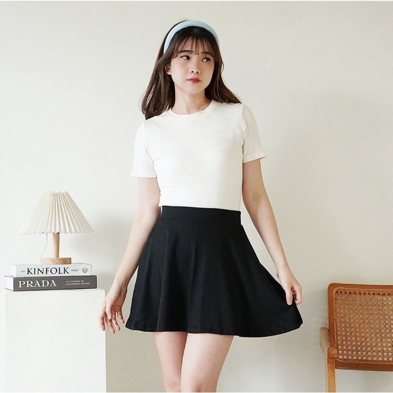 ROK SCUBA ROK MINI SKIRT ROK PENDEK ROK HITAM ROK OLAHRAGA KOREAN STYLE SENAM ZUMBA POUNDFIT