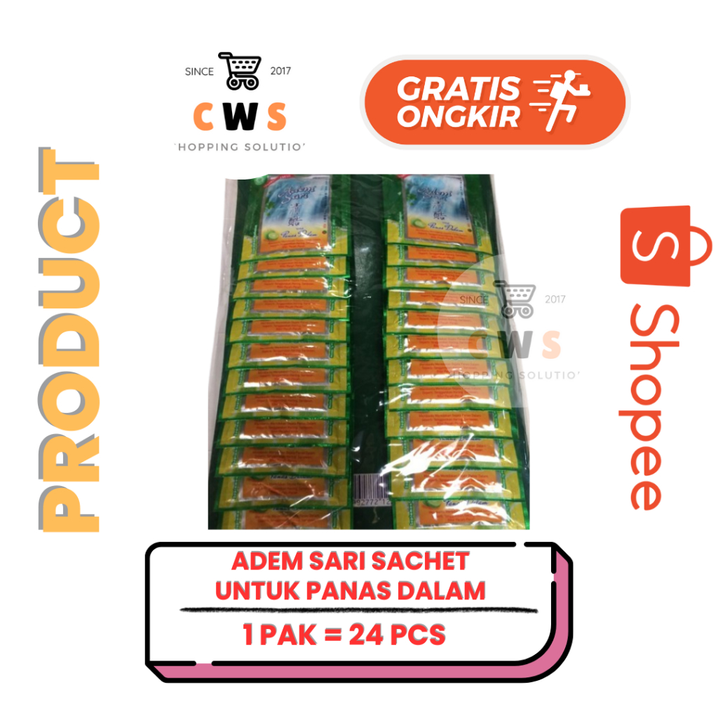 

ADEM SARI Minuman Panas Dalam Vit C Tinggi Hanger Sachet - 1 Pak / 24 Pcs