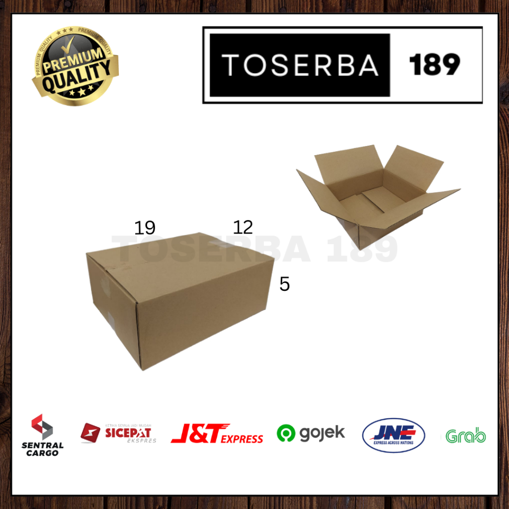 

kotak kardus box packing uk 19x12x5 SHEET POLOS