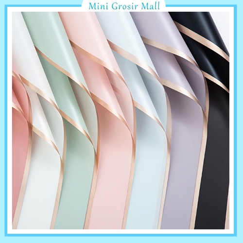 

Flower Wrapping Paper Varian List Gold Line Emas Kertas Buket Bunga Cellophane Florist Goldline