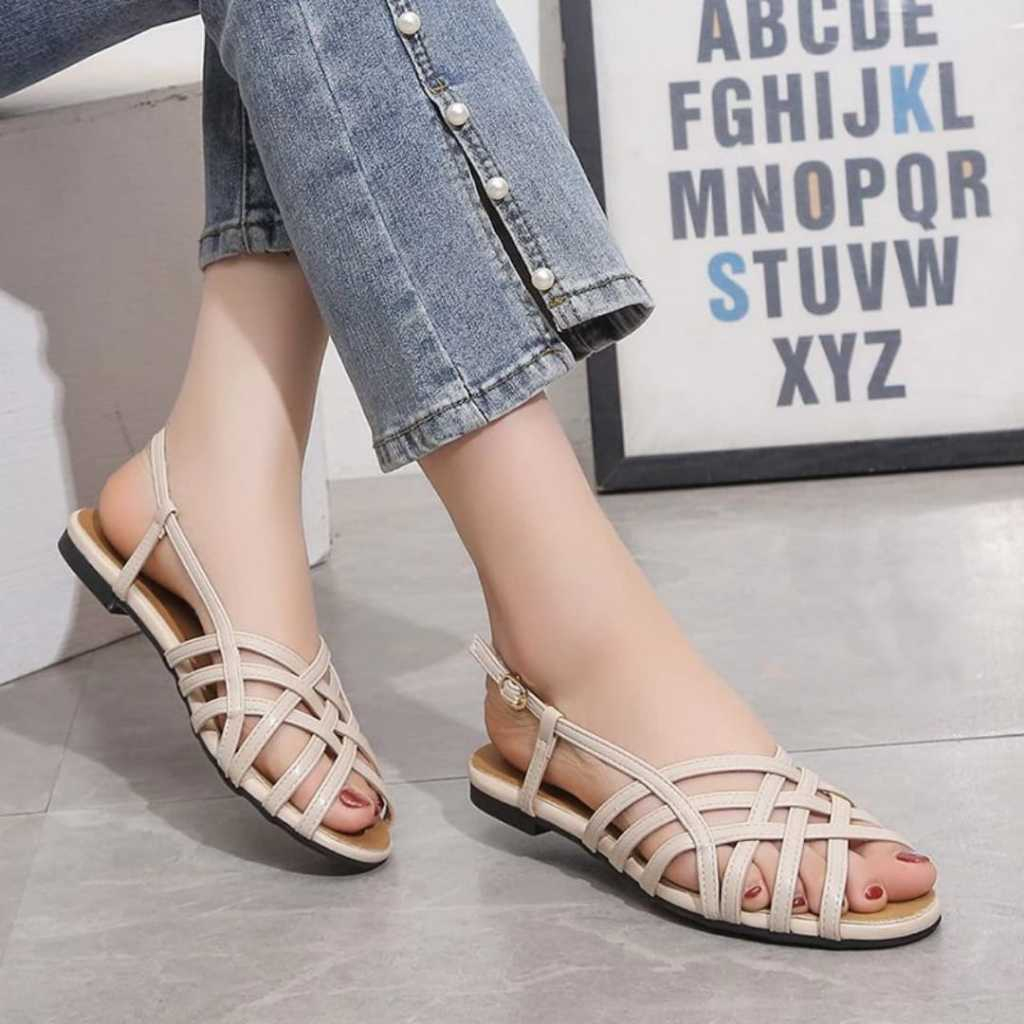 AURORA - SANDRINA Flats Sepatu Wanita Model Balet Anyam Flat Shoes Anggun