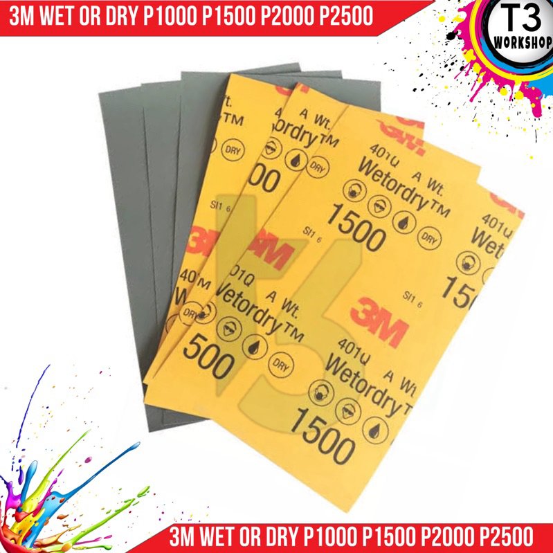 amplas wet or dry 3M 50lembar P1000 P1500 P2000 P2500