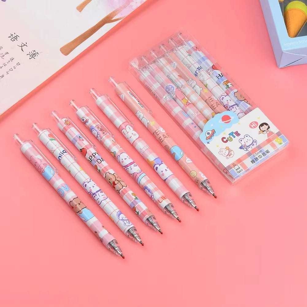 

PULPEN GEL MEKANIK MOTIF CARTOON LUCU ISI 6