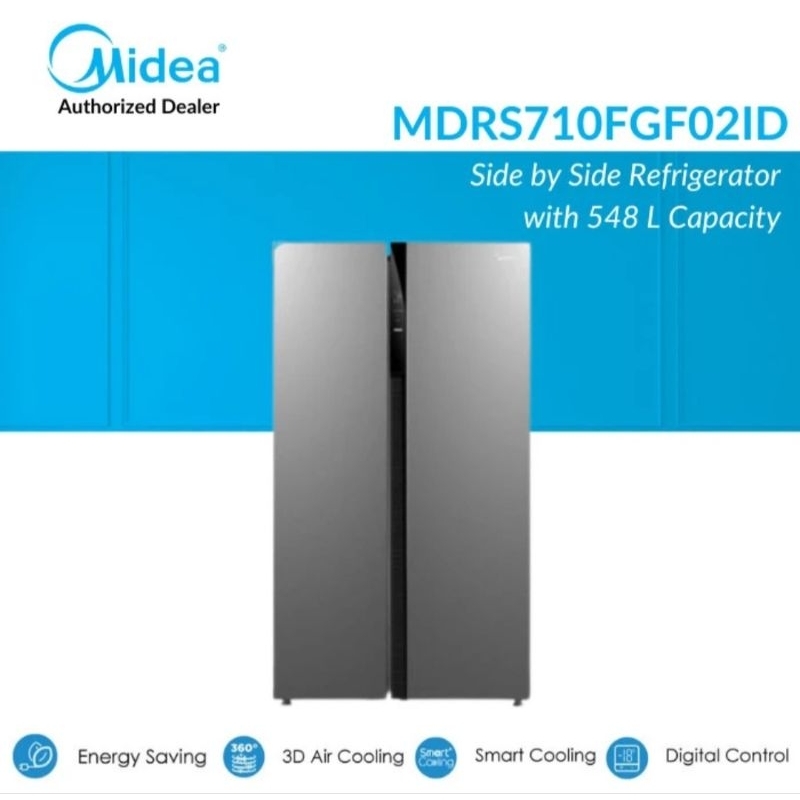 KULKAS SIDE BY SIDE MIDEA 2PINTU MDRS710(02) KULKAS MIDEA SBS 2 PINTU