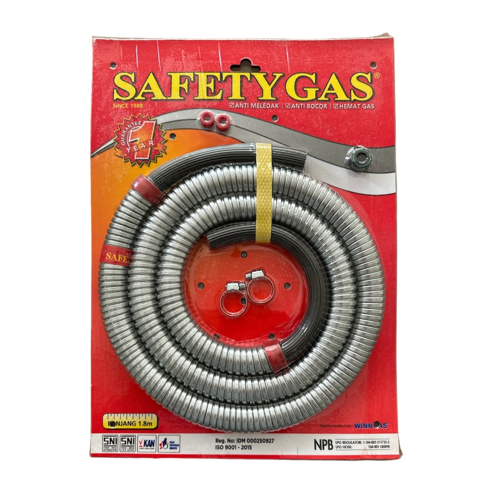 SELANG GAS 3 LAPIS LPG SAFETY GAS DENGAN METAL BESI