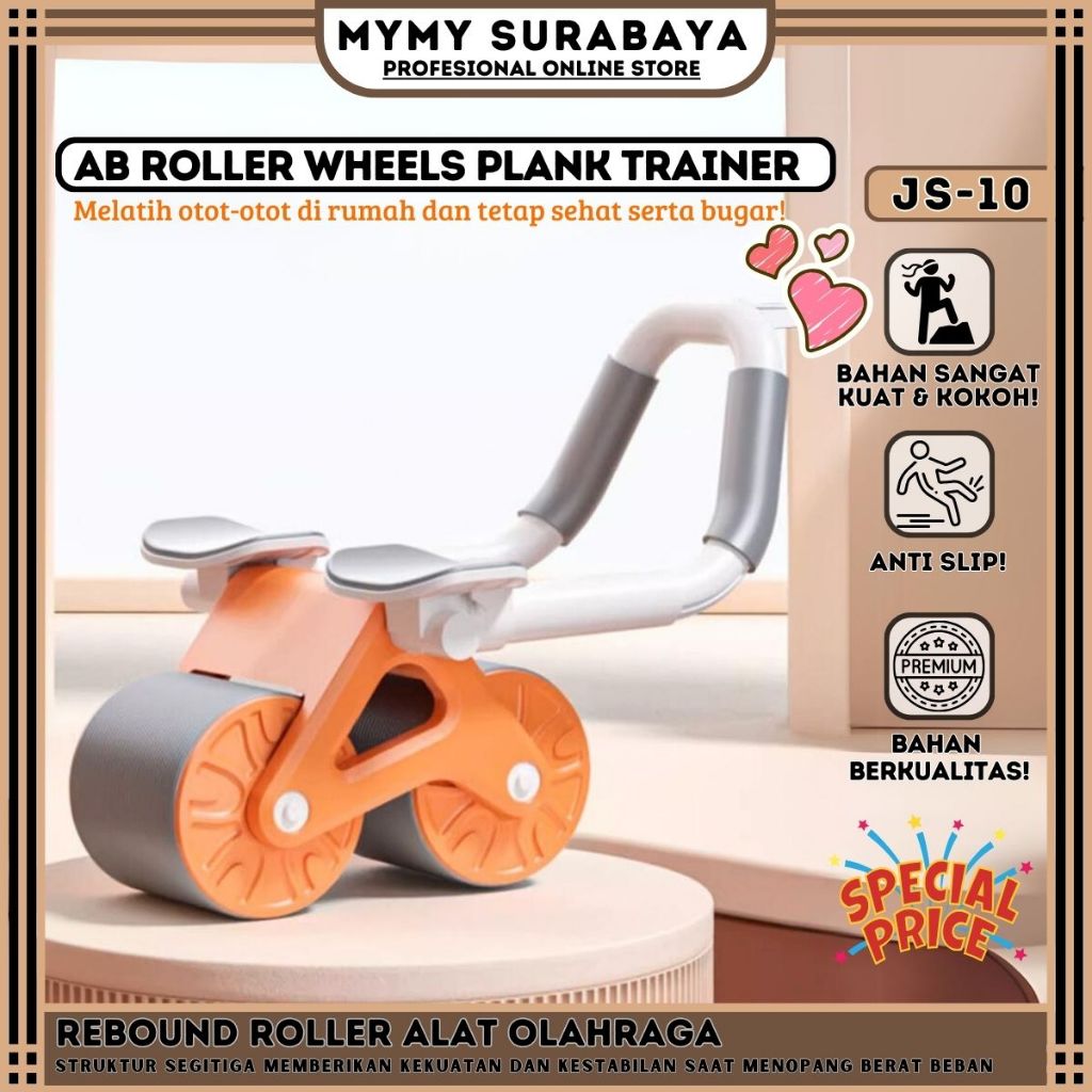 MYMY.SURABAYA Alat Olahraga Ab Wheel Single Wheel Ab Roller Abdominal Roller Alat Gym Olahraga JS-10