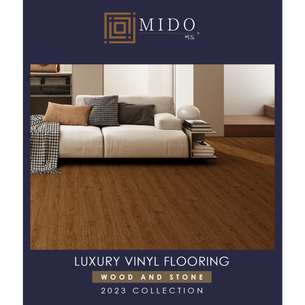 LANTAI VINYL KOREA MIDO 3MM MOTIF KAYU / MOTIF BATU BEST QUALITY