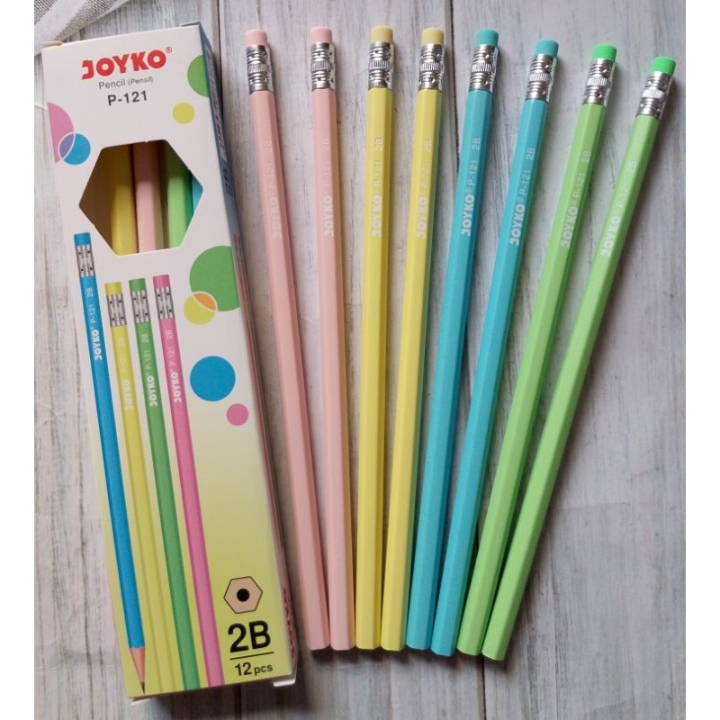 

(12PC) PENSIL+STIP 2B JOYKO P-121 COVER WARNA MACARON