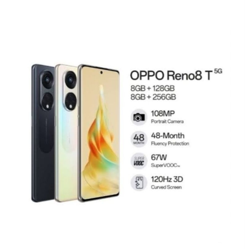 HP OPPO RENO 8T 5G 8/256 GB - OPPO RENO 8 T 5G RAM 8GB ROM 256GB RESMI