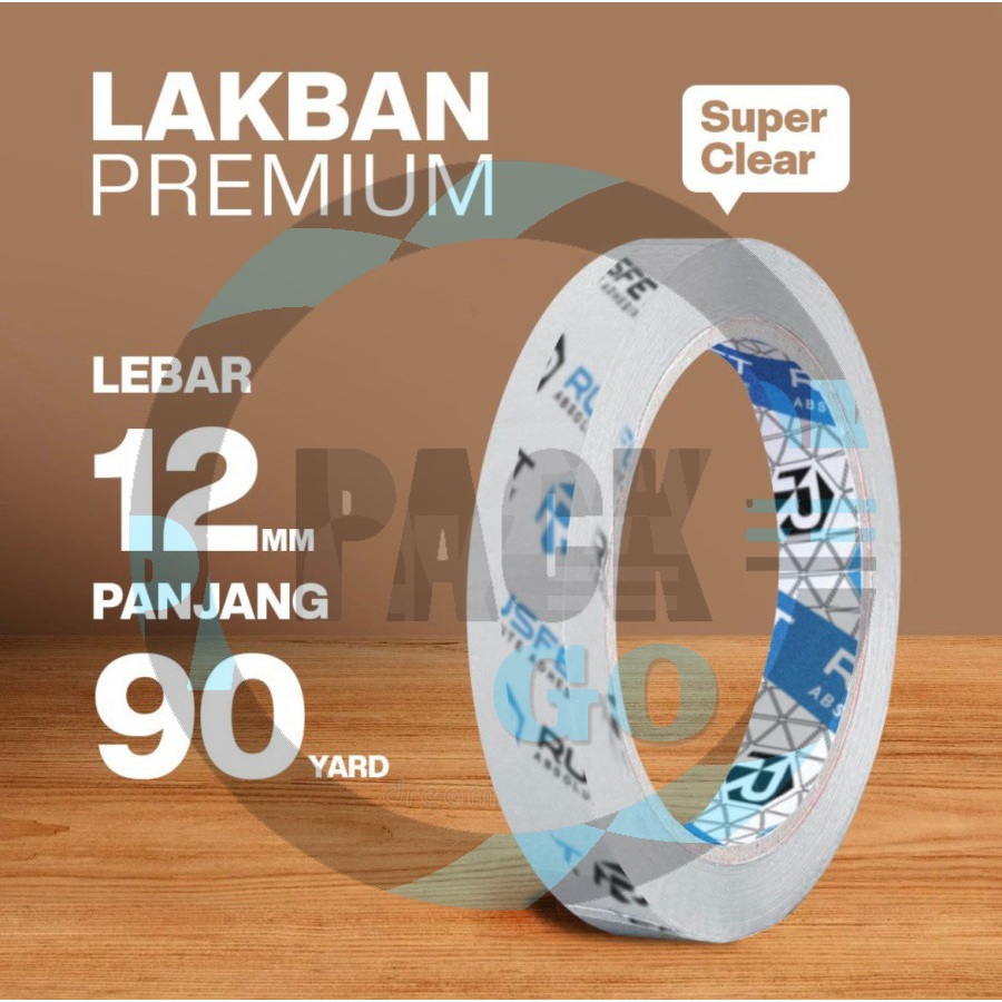 

Lakban RUSFET BENING Isolasi Ukuran 12mm x 90 yard Selotip Super Clear 12 mm