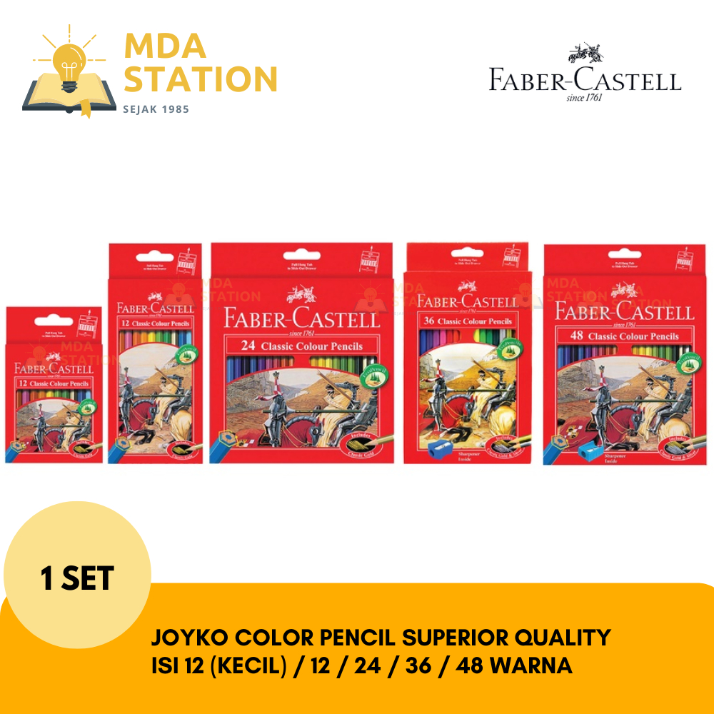 

FABER-CASTELL Pensil Warna Classic Isi 12 Mini / 12 / 24 / 36 / 48 Color (SET) | MDA STATION