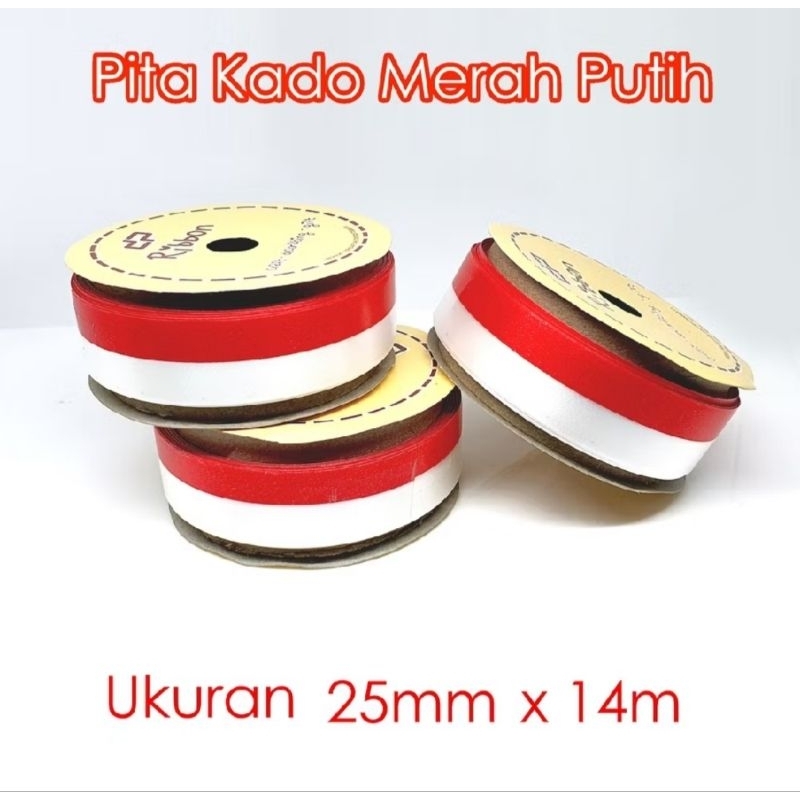 

Pita Merah Putih 25mm dan 13mm panjang 14mter buat layangan dll