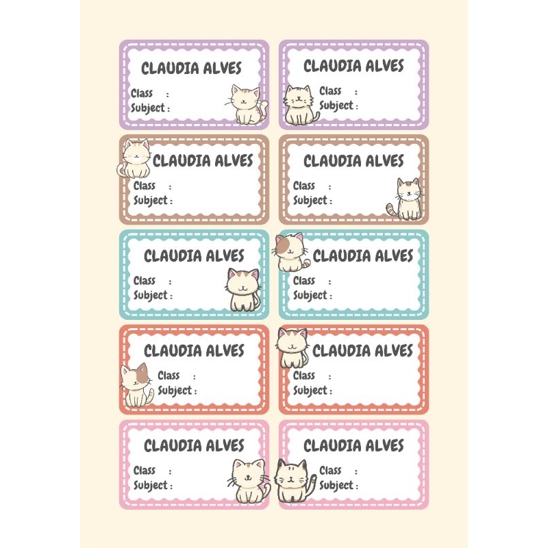 

Stiker Nama Buku Pelajaran Custom Nama