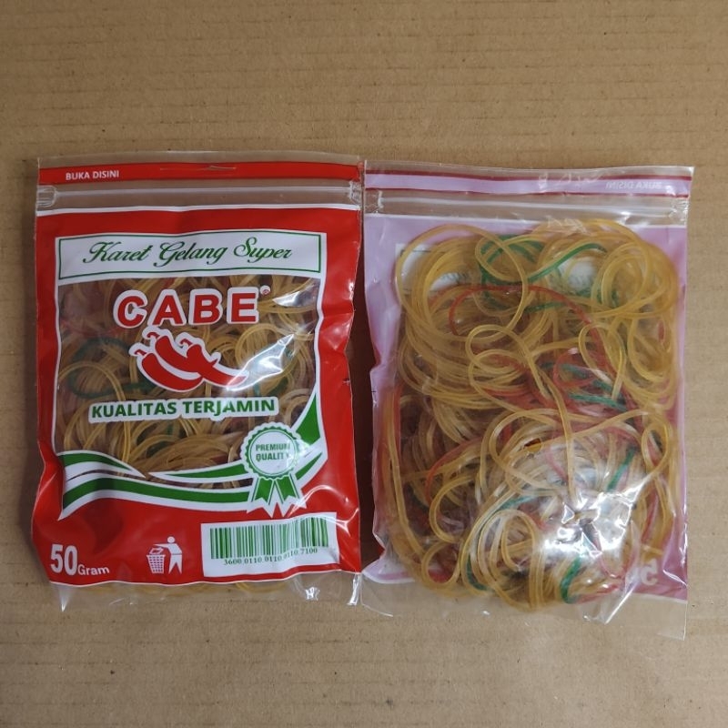 

Karet Gelang Nilon 50gram merek Cabe