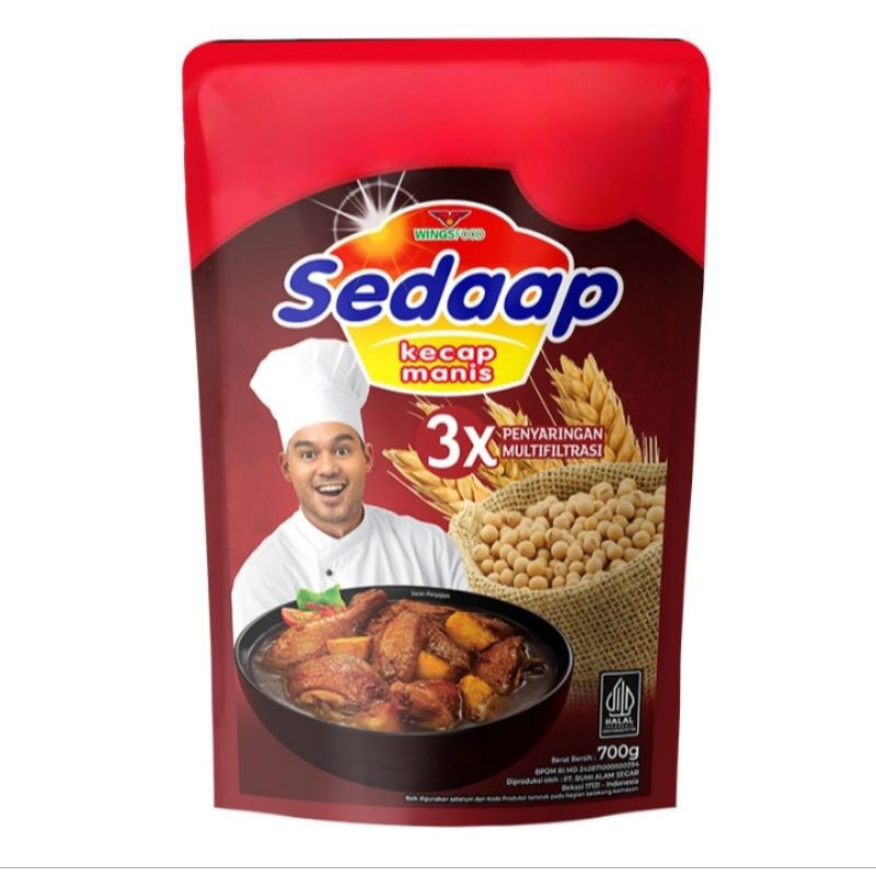 

Kecap sedaap putih refill 700ml dari kedelai hitam pilihan dengan rasa khas