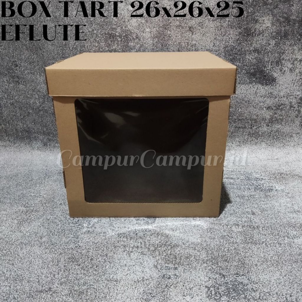 

Box Kardus Window Eflute Die cut Kotak Tart Cake Tinggi 26x26x25 cm Dus Kue Tart Ulang Tahun Hampers