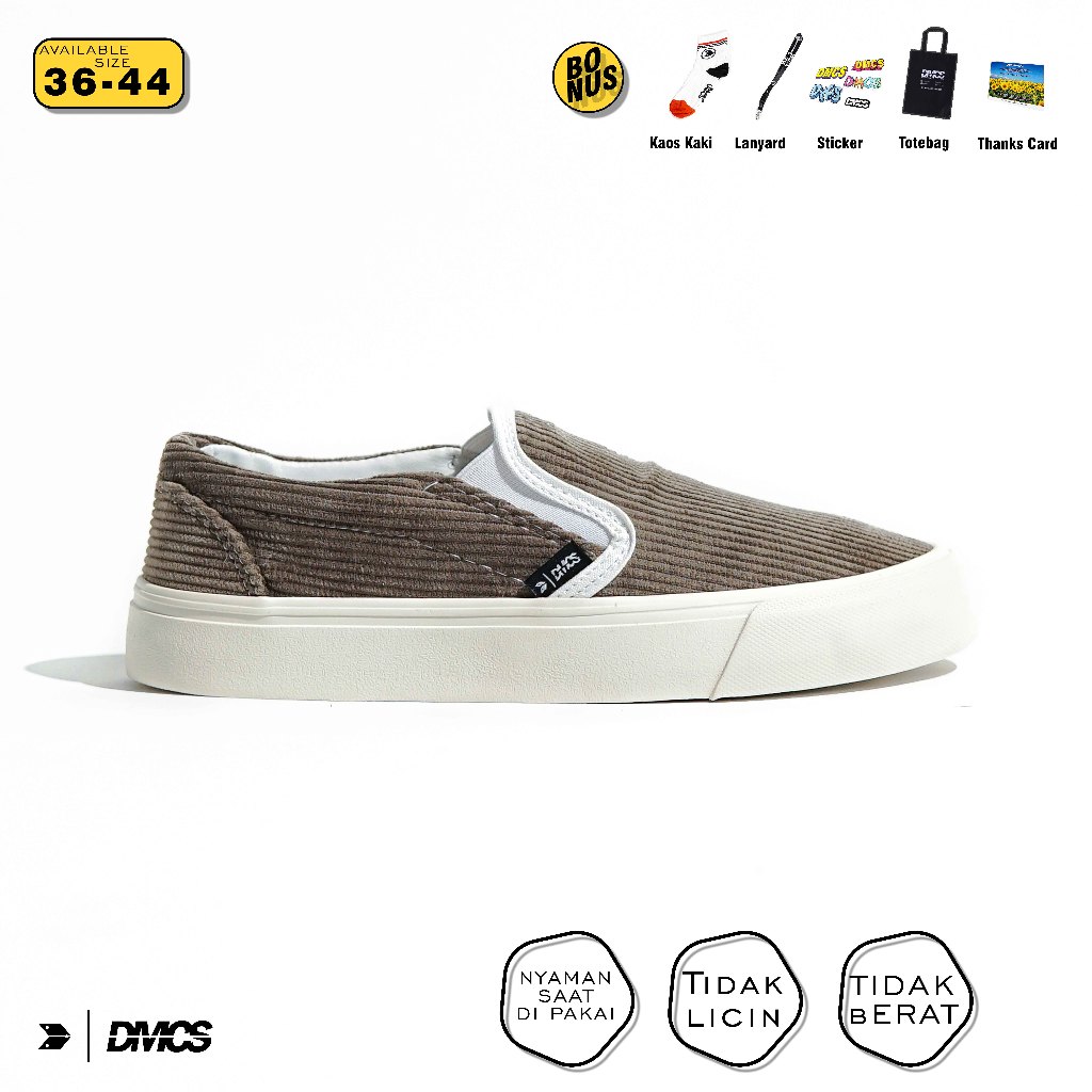 SEPATU DMCS - SLIP ON CORDUROY GREY
