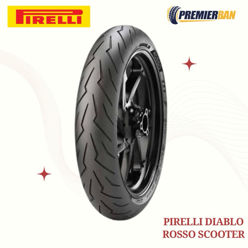 Ban PIRELLI Diablo Rosso Scooter Ring 12 120/70-12 // Ban Vespa Sprint, GTS, Scoopy