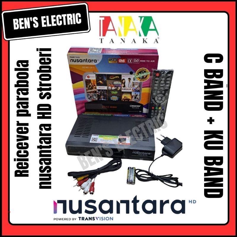 Reicever parabola TANAKA TRANSVISION NUSANTARA HD MERDEKA , stroberi C BAND KU BAND