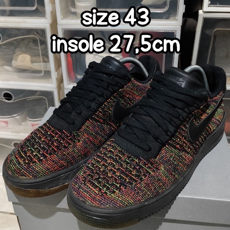 Sepatu Nike AF1 Flyknit size 43 insole 27,5cm