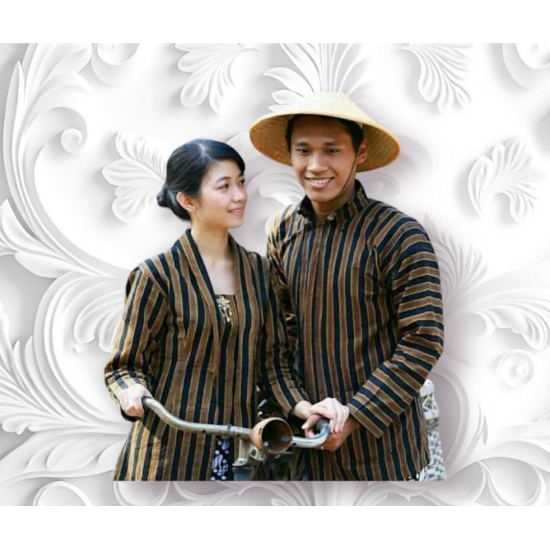 Couple Baju Adat Jawa / Pasangan Surjan+Kebaya /  Kebaya+Lurik /  Baju Prewedding Adat Jawa