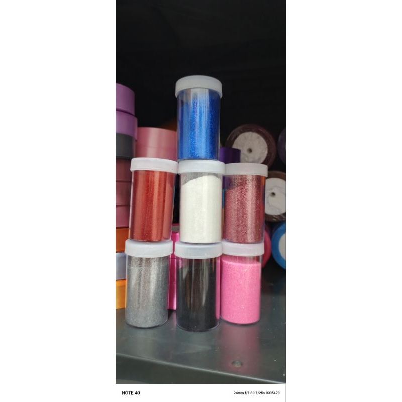 Gliter botol bubuk Dekorasi Gliter bubuk warna warni per 1 botol