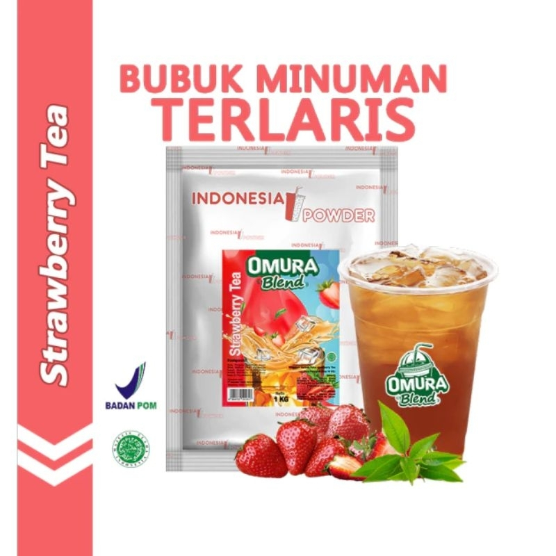 

OMURA BLEND STRAWBERRY TEA 500gr/MINUMAN BOBA/BUBUK PREMIUM